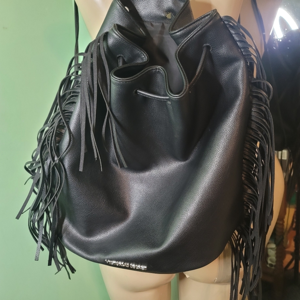 Victoria Secret Black fringe Backpack